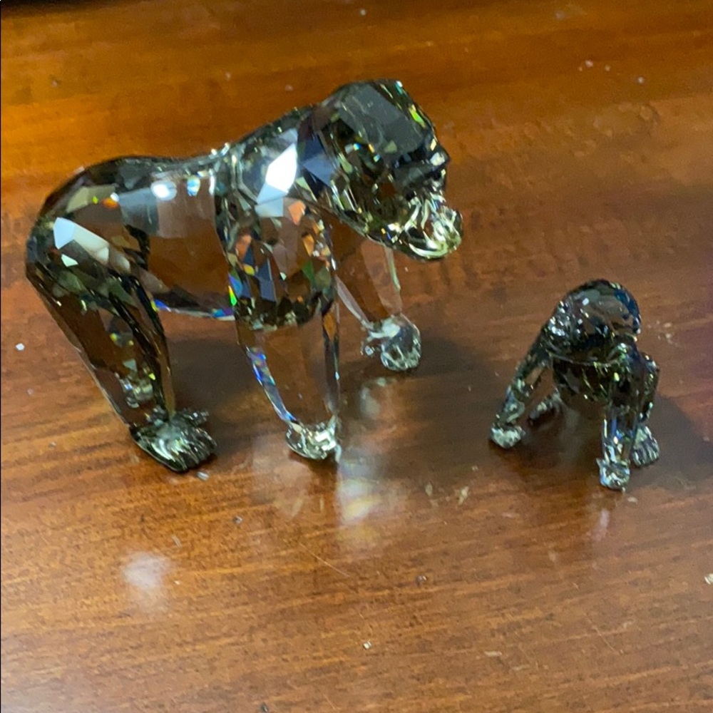 🦍Swarovski Crystal AE GORILLA Set   Mama and Baby